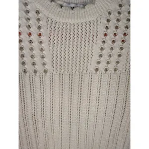 Current Air Cream Knit Sweater Tank Top Ruffle Sleeve‎ Boho Chic thumbnail 4