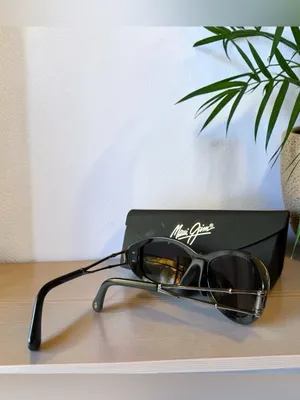 Maui Jim Alana MJ-215-17 Black Polarized Sunglasses Japan w/ Case thumbnail 2