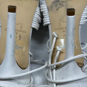 Marc Fisher LTD White‎ Leather Lace Up Strappy Stiletto Heels Knotted Sandals 8 thumbnail 16