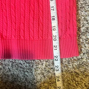 Talbots Pink‎ Cable Knit V Neck Sweater Women's Size Small Pima Cotton thumbnail 4