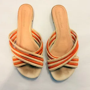 Anthropologie Raphaella Booz Cross Band Slide Sandals US 10 Fall‎ Regina George thumbnail 1