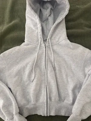Cropped Garage Hoodie Zip-Up Grey thumbnail 2