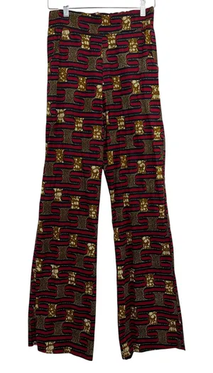 Ray Darten Pants Womens Small Multicolor Geometric African Wax Print High Waist thumbnail 1