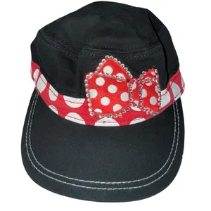 Disney Minne Mouse Hat Cap Strap Back Adult Black Red 5 Panel Bling Jewel Cotton thumbnail 3