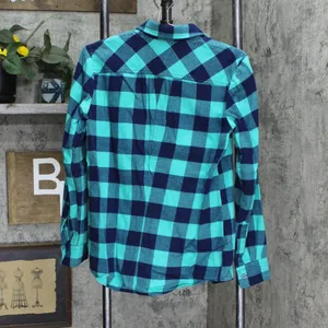 NWT Lands' End Fit Long Sleeve Shirt 519651 XS Green / Blue Buffalo Check thumbnail 2