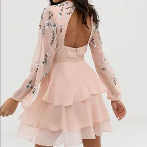 ✨ ASOS DESIGN tiered ruffle mini dress with embroidery and waist detail thumbnail 5