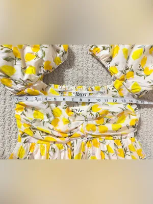 TRIXXI Los Angeles Lemon Print Puff Sleeve Mini Dress Size M NWT thumbnail 8