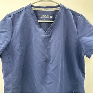 Fabletics Method 2-Pocket Scrub Top in Navy Blue Size S thumbnail 4