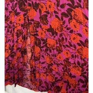 Abel The Label Anthropologie Charlotte Maxi Dress Small Fuschia Red Floral Boho thumbnail 6
