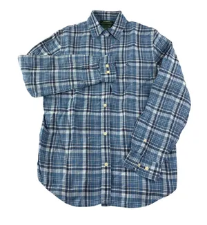 Lauren Ralph‎ Lauren Linen Plaid Shirt Womens S Blue Long Sleeve Button Preppy thumbnail 1