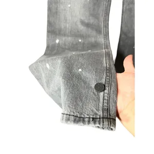Sandrine‎ Rose Womens Polka Dot Gray Wide Leg Button Fly Buckle Back NWT Size 28 thumbnail 5