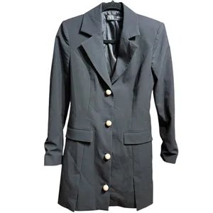 Zara Black Blazer Dress‎ with Pearl Buttons Minimalist Statement Piece thumbnail 2