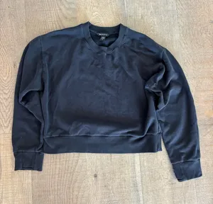 athleta crew neck pullover sweatshirt black thumbnail 1