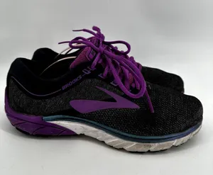 Brooks PureCadence 7 Running Shoe Lace Up Low Reflective Athletic Black Purple 8 thumbnail 3