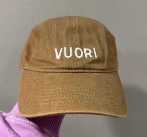 Vuori Tan Cotton Baseball Cap with White Logo thumbnail 1