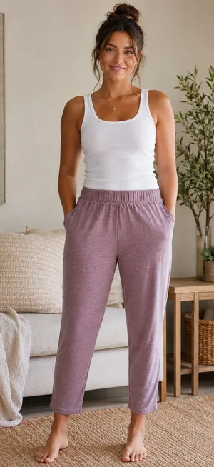 Duluth Trading Co purple lounge pants Medium travel comfy thumbnail 1