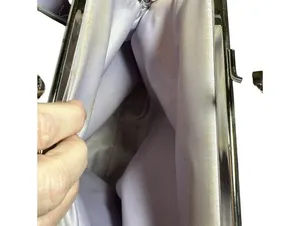 Coach Kisslock large bag silver/gray purple interior thumbnail 5