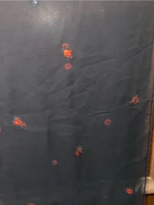 Black Sheer Scarf with Red Embroidered Ladybugs thumbnail 3