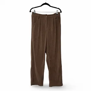 HALARA Mid Rise Corduroy Casual Pants Tall Brown Pleated Sz M thumbnail 3