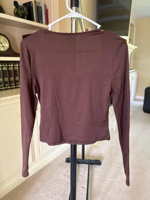 Brown square neck long thumbnail 2