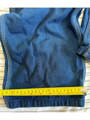Women's Liberty Denim Overalls Size 30 Blue and Green thumbnail 8