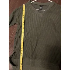 Women's Olive Green‎ Solid Waffle Knit Tunic by Lidy S/M thumbnail 7