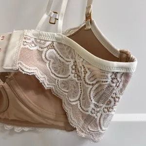 Aerie‎ Cream Lace Bra with Underwire and Scalloped Edging thumbnail 4