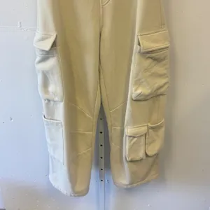 BDG Urban Outfitters Cream Cargo Sweatpants Wide Leg Fleece Joggers‎ OB1802470 M thumbnail 4