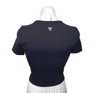 Aritzia TNA Action Black Crewneck Short Sleeve Activewear Crop Tee T-shirt Top S thumbnail 2