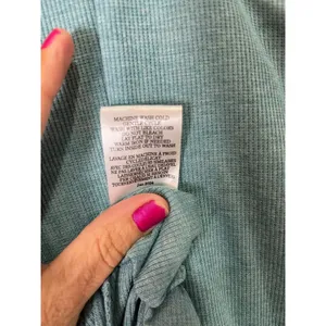 Z Supply Hayat Eco Knit Dress Teal Green Ribbed Sleeveless Midi Dress Size L New thumbnail 11