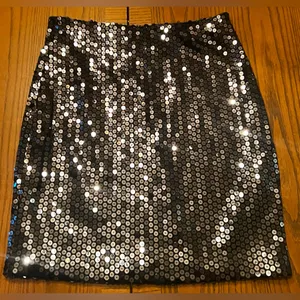 Cache Black Sequin Encrusted Lined Mini‎ Pencil Skirt Size Small Vintage 1970s thumbnail 7