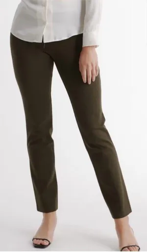 QUINCE Ultra-Stretch Ponte Straight Leg‎ Pants Olive size Medium Petite thumbnail 2