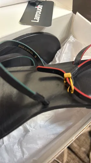 Larroude Biarritz Black Leather Sandal Size 9 thumbnail 10