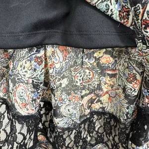 Band‎ of Gypsies Paisley Print Long Sleeve Square Neck Lace Hi Low Dress Size S thumbnail 5