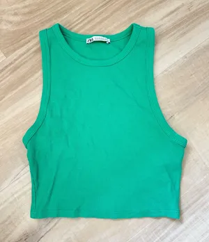 green zara tank top thumbnail 1