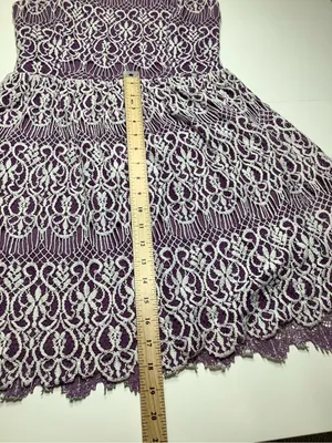 Altar'd State Purple Dress with White Lace Overlay EUC Wedding Sorority Feminine thumbnail 7