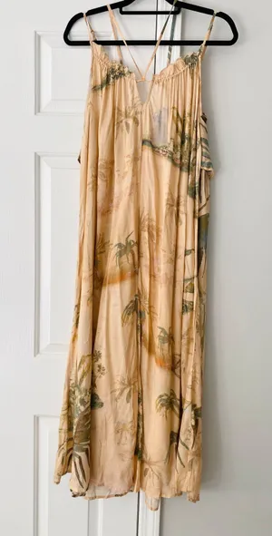 Tropical Print Oversized Flowy Dress, Size XS thumbnail 6