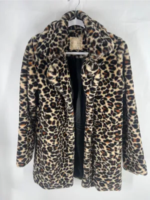 Altar’d State Leopard Print Faux Fur Coat Size Small Mob Wife thumbnail 2