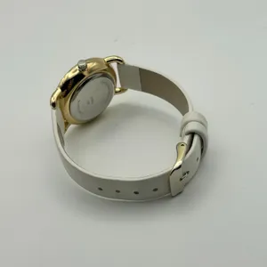 Women’s Gold-tone Crystal Bezel Mother Pearl Dial White Band Minimalist Watch thumbnail 5