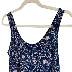 Free People RUMA Blue‎ Floral Tiered Mini Dress Women's Size 2 Viscose Short thumbnail 3