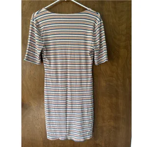 Abercrombie & Fitch Sz M Ribbed Striped Quarter Sleeve Button Front Dress Soft thumbnail 4