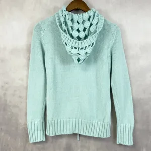 Cabelas Womens‎ Crochet Knit Hoodie Sweater Small Boho Cottage Festival Hippie thumbnail 6