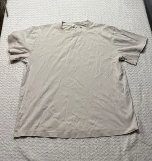 Babaton Aritzia Everyday T-Shirt Beige Cotton Crew Neck Boxy Tee 124060 Medium thumbnail 1