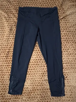 Lululemon Runday Crop 23" Running Tights Black Reflective Zippers Luxtreme 8 thumbnail 2