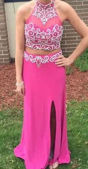 Blush pink Pink 2 Piece Prom Dress thumbnail 1