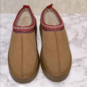 Cozy Tan Slip-On Shoes with Red Trim size 37/6.5-7 thumbnail 8