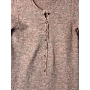 Free People Women Henley XS Pink Space Dye Thermal Long Sleeve Waffle Cozy Boho thumbnail 3