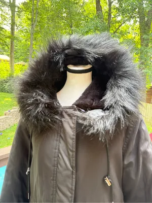 Source Unknown XUANHUANIAO Faux Fur Hooded Parka Jacket - Black size XL thumbnail 4