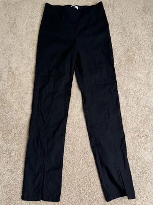Maeve Anthropologie Black Pull On High Rise Pants Front Slit Hem Size Small thumbnail 1