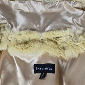 Incognita Cream Faux Fur Jacket Small Modacrylic Plush Glam Winter Coat thumbnail 8